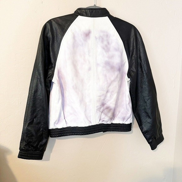 Alice + Olivia Women size Small Cow Leather Moto Zip Jacket - Picture 6 of 8